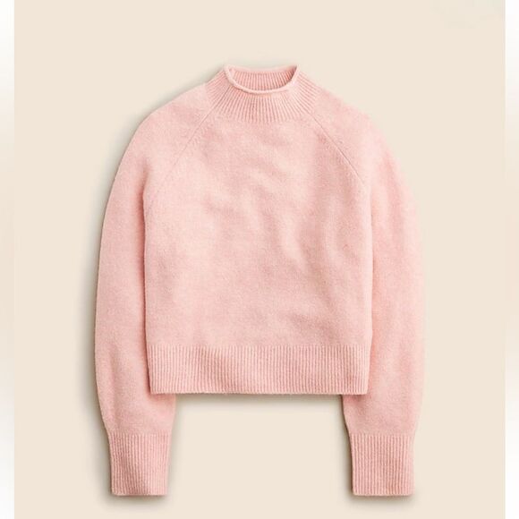 NWT J CREW Rollneck Wool alpaca sweater in Supersoft yarn in Heather Pale Pink - Picture 5 of 7